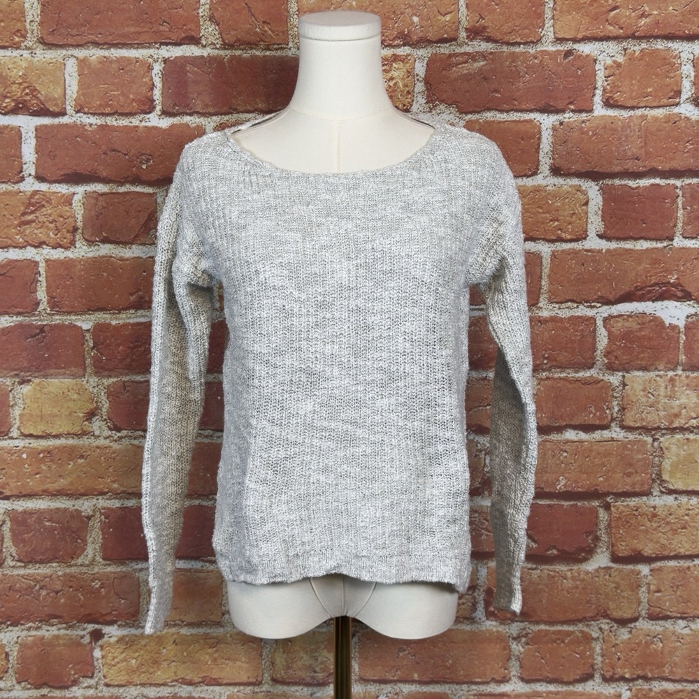 Madewell Gray Knit Sweater Women's Size XS Round Neck 100% Cotton